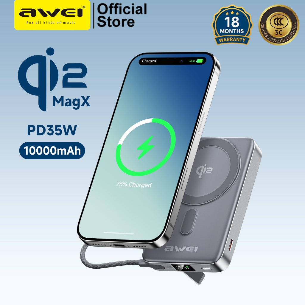 Awei Qi2 35W 10000mAh MagX Magnetic Power Bank